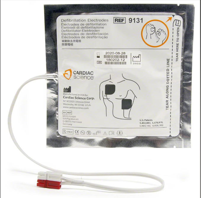 Cardiac Science Powerheart G3 Adult Intellisense Defibrillation Electrode Pads 9131-001