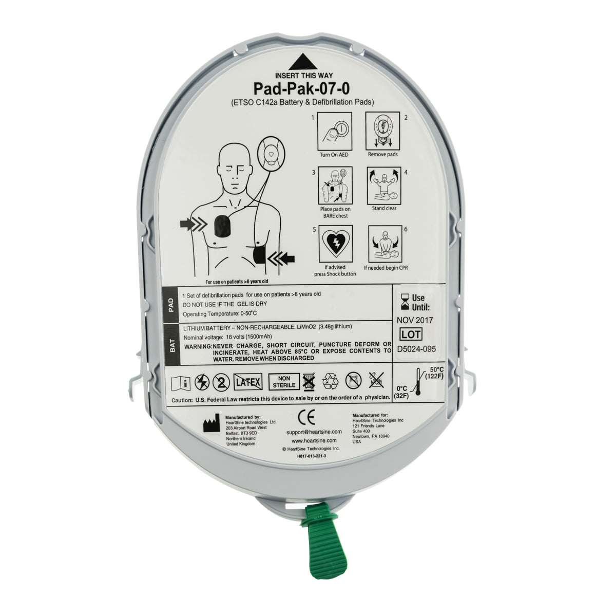 HeartSine Samaritan PAD Pad-Pak - Adult/Pediatric Battery+Pads